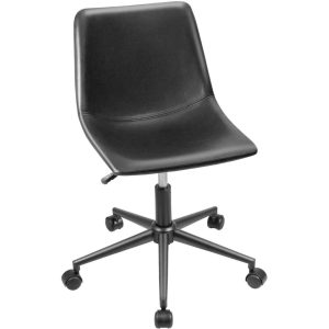 Homall Adjustable Mid-Again Leather-based Activity Chair – Armless Swivel Workplace Chair with Bucket Seat for Trendy Low-Again Desk and Convention Use