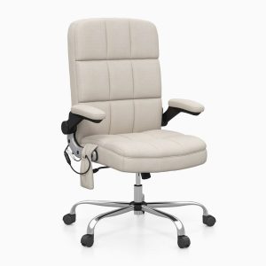 Homall Government Pc Chair with Therapeutic massage Characteristic, Adjustable Tilt, and Flip-Up Arms – Cloth Workplace Chair