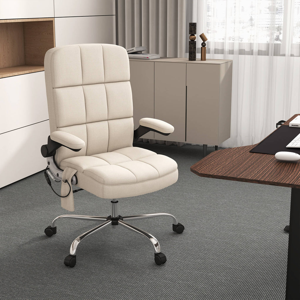 Homall Government Pc Chair with Therapeutic massage Characteristic, Adjustable Tilt, and Flip-Up Arms - Cloth Workplace Chair