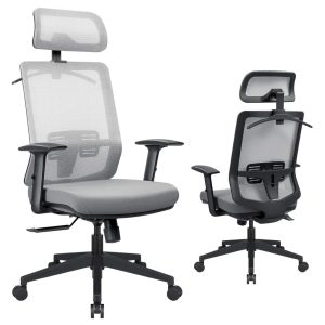 Homall Excessive Again Ergonomic Workplace Chair with Adjustable Headrest, Lumbar Help, Armrests, and Mesh Design, that includes a Garments Hanger