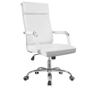 Homall Mid-Again Leather-based Workplace Desk Chair – Adjustable Swivel Govt Job Chair with Armrests for Conferences